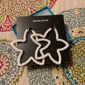 GORGEOUS NEW Baublebar beaded white star earrings